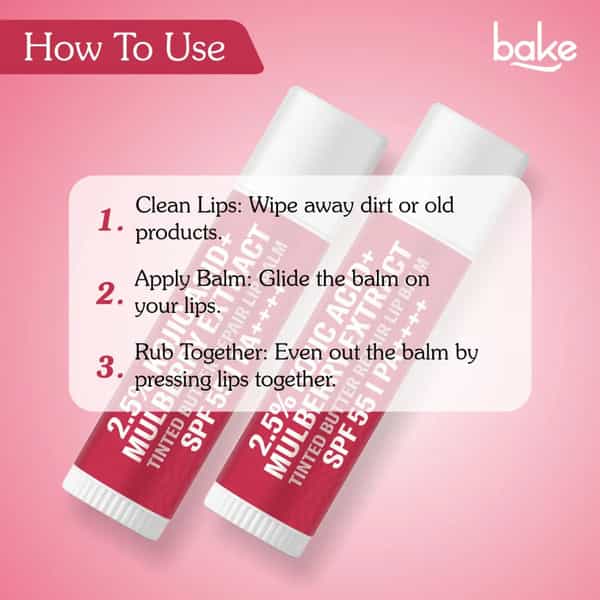 Bake 2.5% Kojic & Mulberry Tinted Lip Balm Spf 55 Pa++++ For Pigmented Lips (5G)