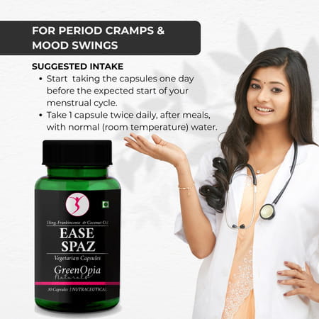 Greenopia Ease Spaz | Hing Frankincense Coconut Oil 30 Liquid Filled Vegetarian Capsules