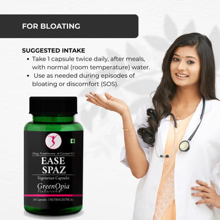 Greenopia Ease Spaz | Hing Frankincense Coconut Oil 30 Liquid Filled Vegetarian Capsules