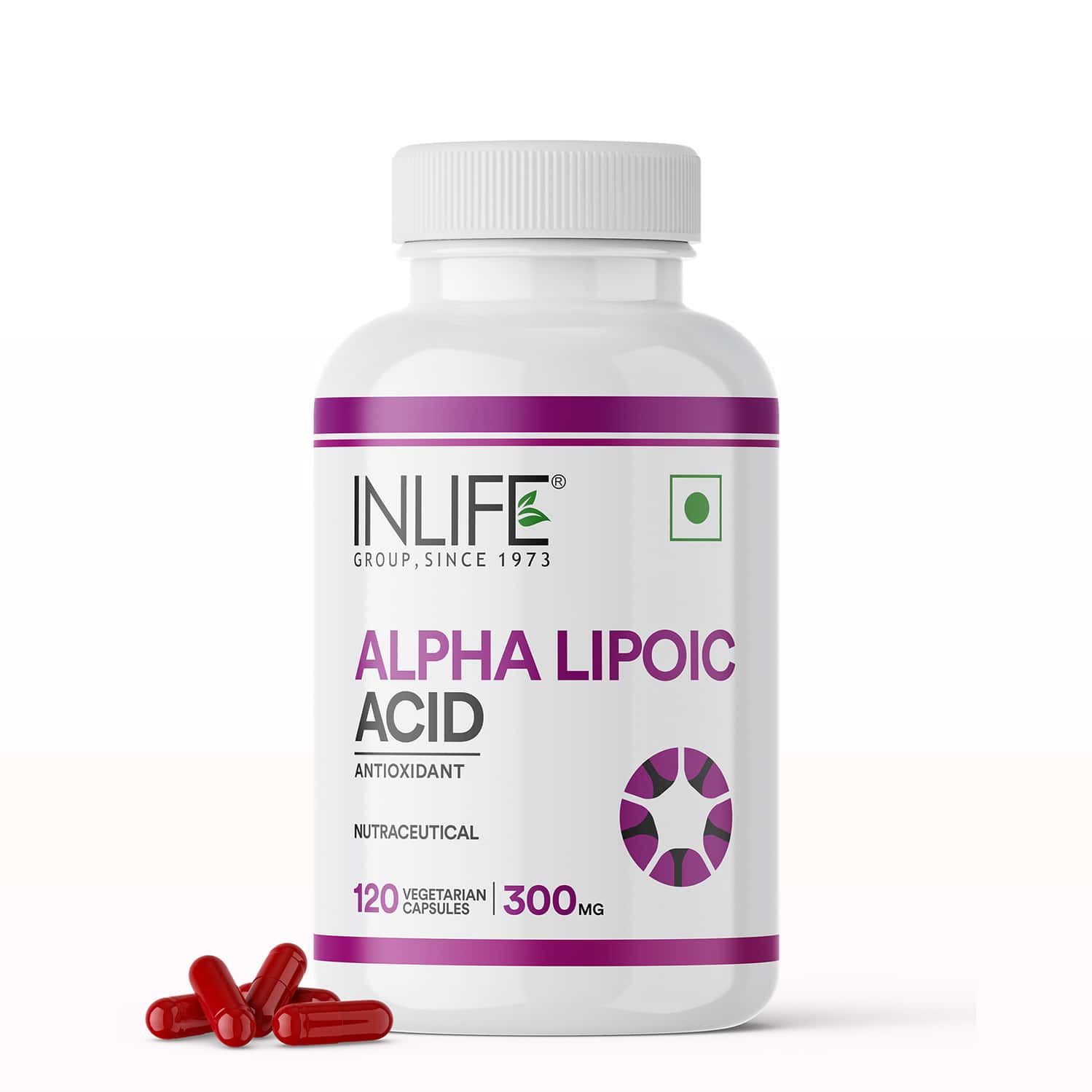 Inlife Alpha Lipoic Acid 300mg | Universal Antioxidant | Ala Supplement - 120 Vegetarian Capsules