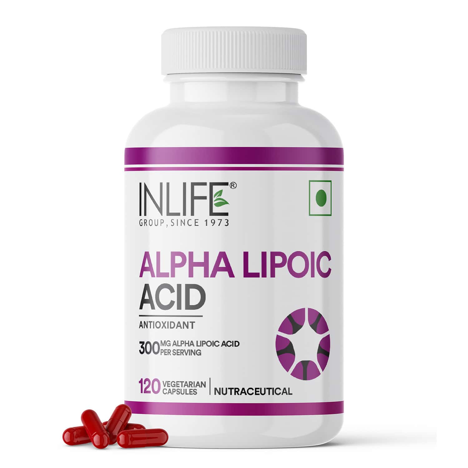 Inlife Alpha Lipoic Acid 300mg | Universal Antioxidant | Ala Supplement - 120 Vegetarian Capsules