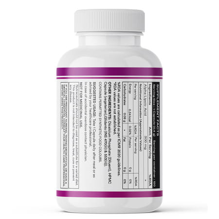 Inlife Alpha Lipoic Acid 300Mg | Universal Antioxidant | Ala Supplement - 120 Vegetarian Capsules