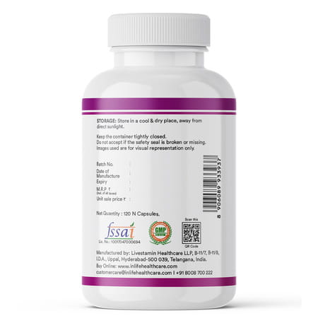 Inlife Alpha Lipoic Acid 300Mg | Universal Antioxidant | Ala Supplement - 120 Vegetarian Capsules
