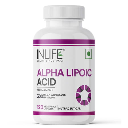 Inlife Alpha Lipoic Acid 300Mg | Universal Antioxidant | Ala Supplement - 120 Vegetarian Capsules