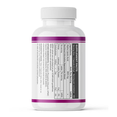 Inlife Alpha Lipoic Acid 300mg | Universal Antioxidant | Ala Supplement - 120 Vegetarian Capsules