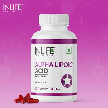 Inlife Alpha Lipoic Acid 300mg | Universal Antioxidant | Ala Supplement - 120 Vegetarian Capsules