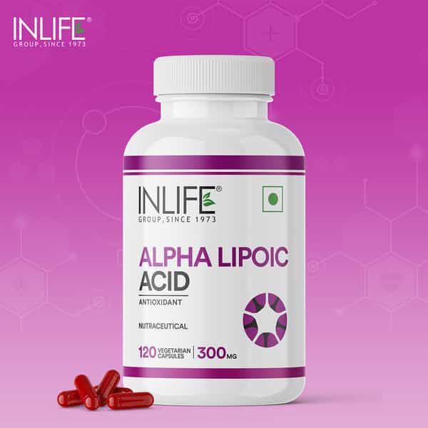 Inlife Alpha Lipoic Acid 300Mg | Universal Antioxidant | Ala Supplement - 120 Vegetarian Capsules