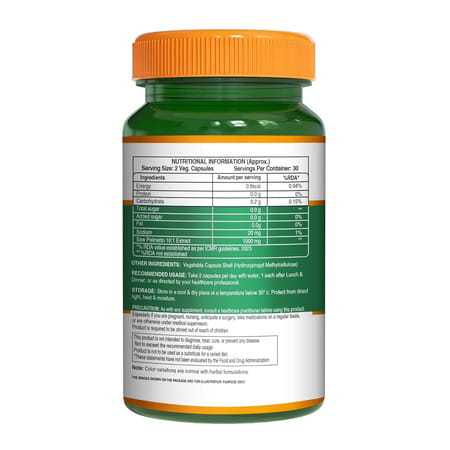 Pure Nutrition Saw Palmetto 1000mg Extract - 60 Veg Capsules