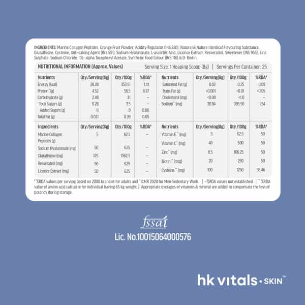 Hk Vitals Marine Collagen For Men Supplement (Orange | 200G)