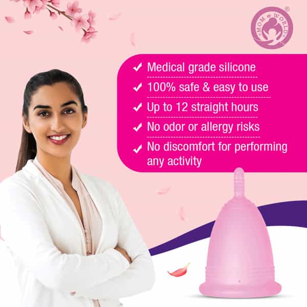 Mom & World Reusable Menstrual Cup For Women Odor And Rash Free No Leakage (Small) X Pack Of 2