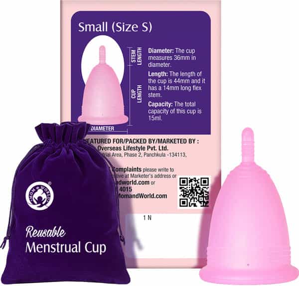 Mom & World Reusable Menstrual Cup For Women Odor And Rash Free No Leakage (Small) X Pack Of 2