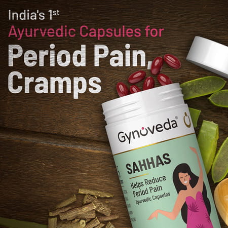 Gynoveda Period Pain Relief Capsules. Ayurvedic Formula Heals Root Cause With Shatavari. 240 Tablets