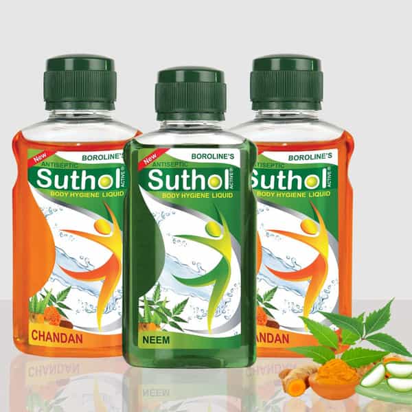 Boroline Suthol Neem Antiseptic Disinfection Liquid Drop 200Mlx1 & Chandan Liquid Drop 200Mlx2