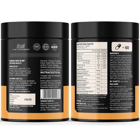 Myfitfuel Tribulus Terrestris +6 Herbs (2000mg) (60 Tablets) +Ginseng Kaunj Safed Musli Ashwagandha
