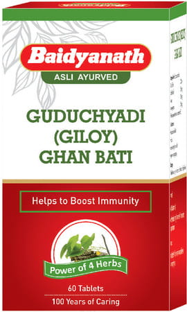 Baidyanath Asli Ayurved Guduchyadi Ghan Bati - Natural Immunity Booster | 60n (Pack Of 2)