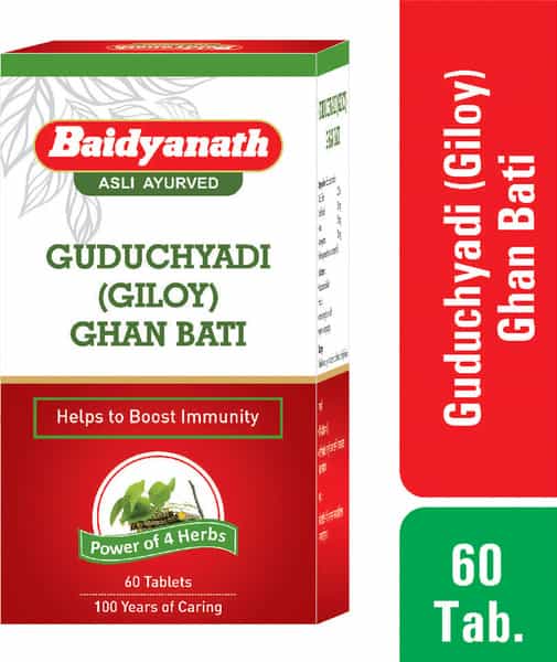 Baidyanath Asli Ayurved Guduchyadi Ghan Bati - Natural Immunity Booster | 60N (Pack Of 2)