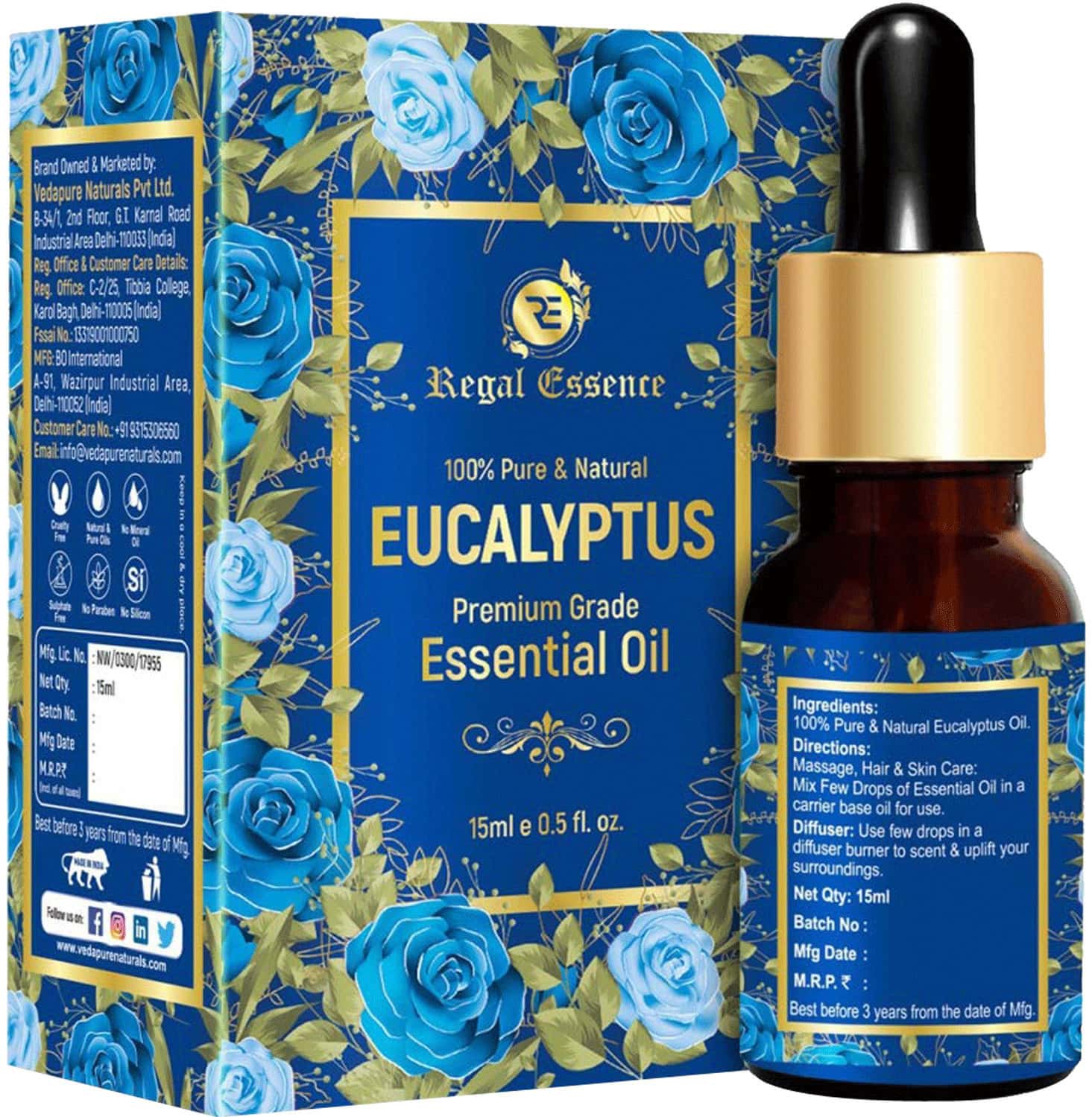 Buy REGAL ESSENCE EUCALYPTUS ESSENTIAL OIL FOR COLD & COUGH 15 ML Online & Get Upto 60 OFF at