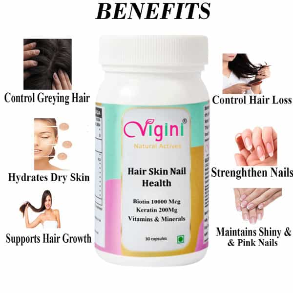 Vigini Redensyl Hair Growth Regrowth Nourish Revitalizer Oil 100Ml | Biotin 10000Mcg Keratin 30 Caps