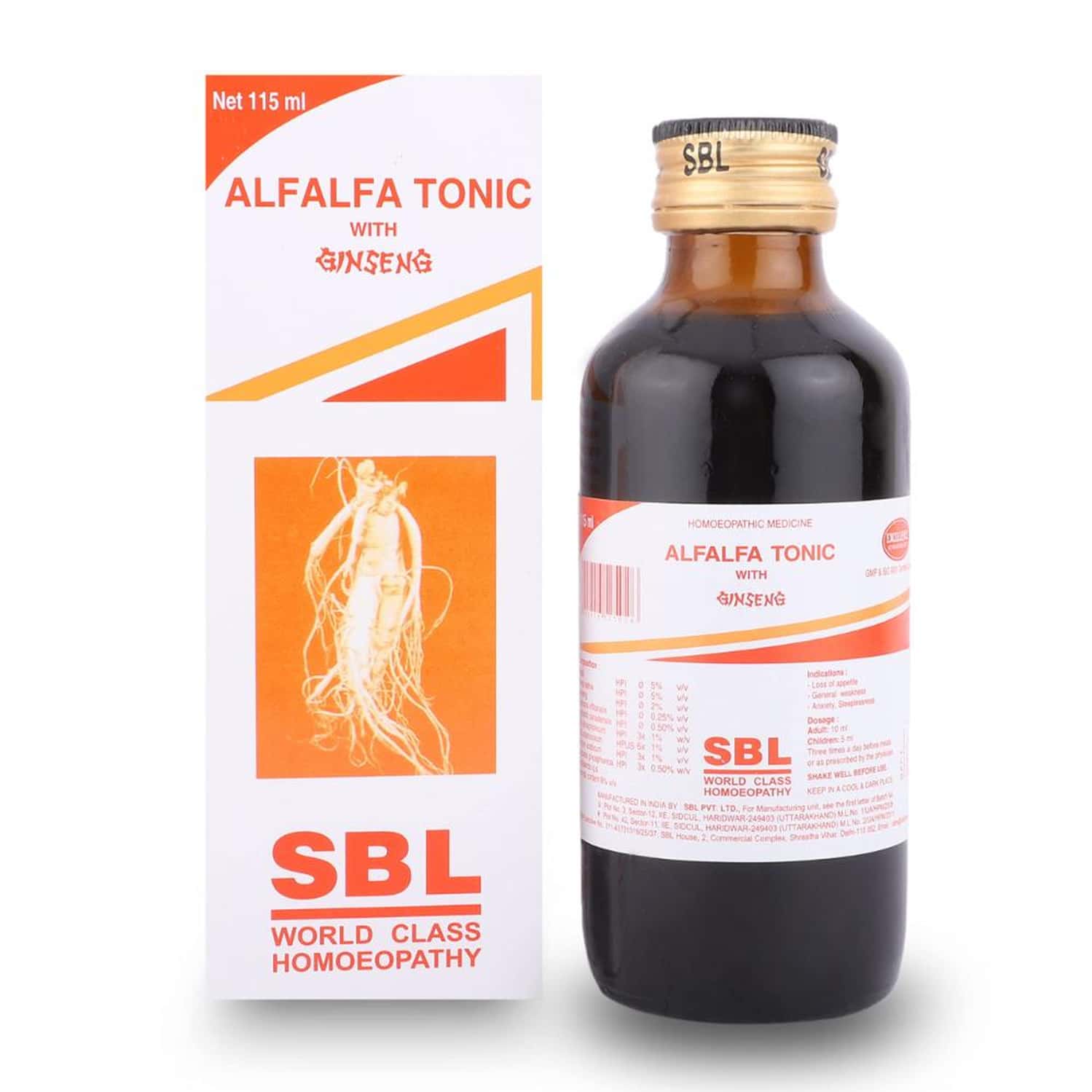 Sbl Alfalfa Tonic With Ginseng 115 Ml Pack Of 3