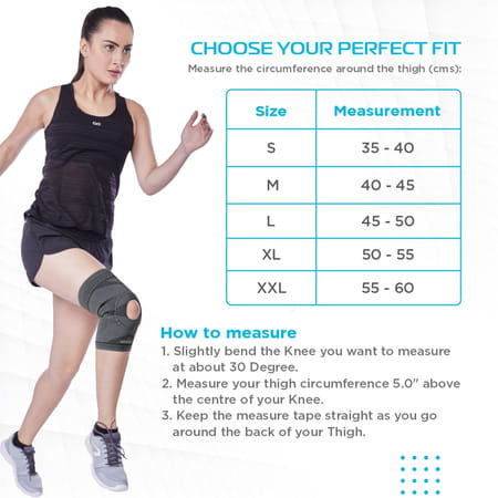 Vissco Knee Cap With Open Patella | Knee Support For Running | Sports | Gym | Brace For Knee Pain-Xl