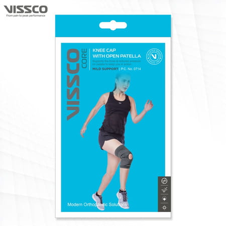 Vissco Knee Cap With Open Patella | Knee Support For Running | Sports | Gym | Brace For Knee Pain-Xl