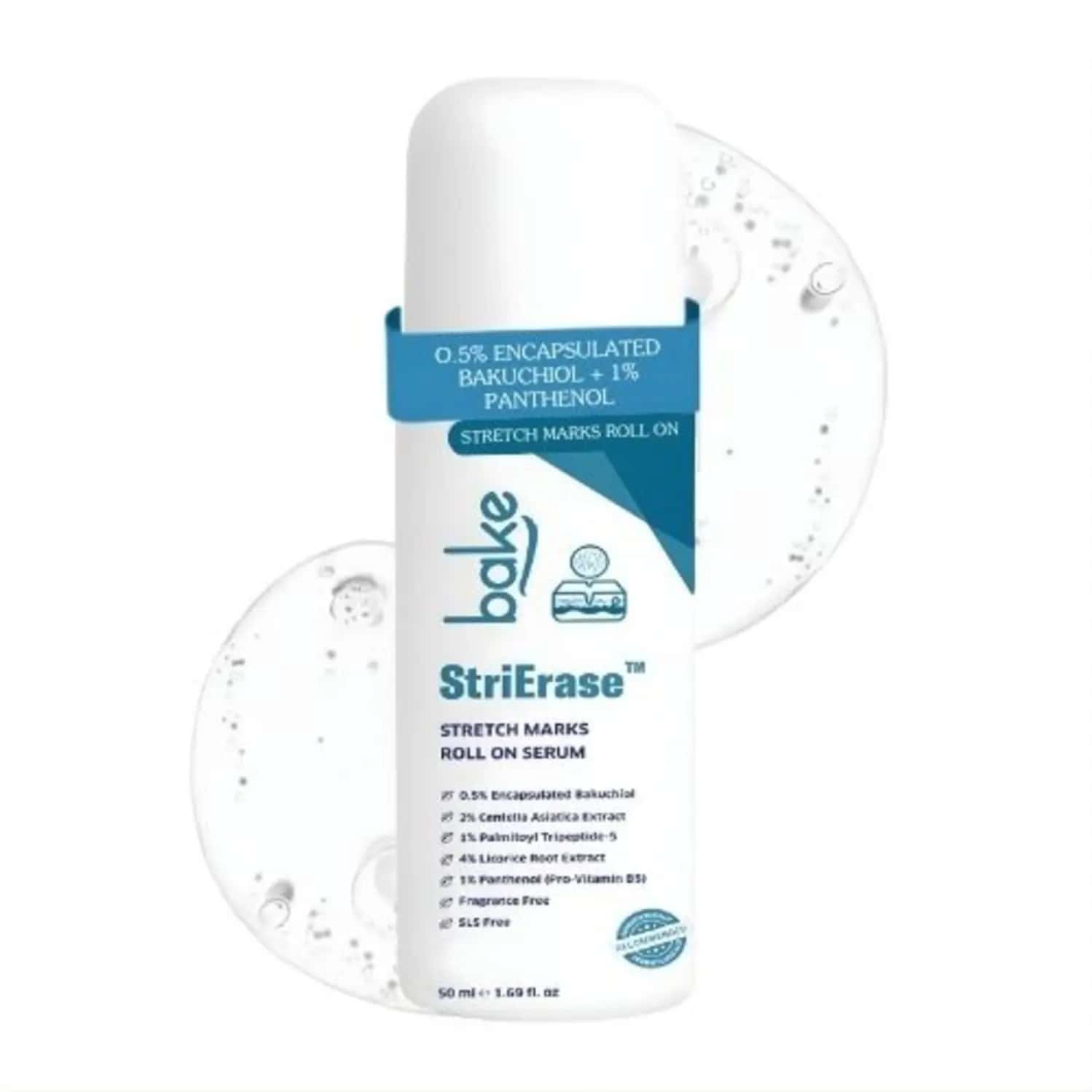 Bake Strierase Stretch Marks Removal Roll-On Serum For Fades Stretch Marks & Scars (50ml)