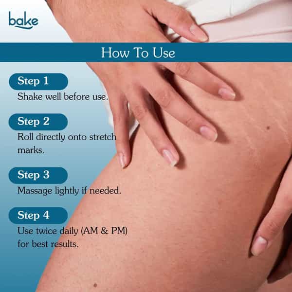 Bake Strierase Stretch Marks Removal Roll-On Serum For Fades Stretch Marks & Scars (50Ml)