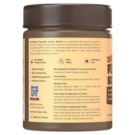 Nutrabay Foods Peanut Butter (Creamy) - Chocolate Intense 400g