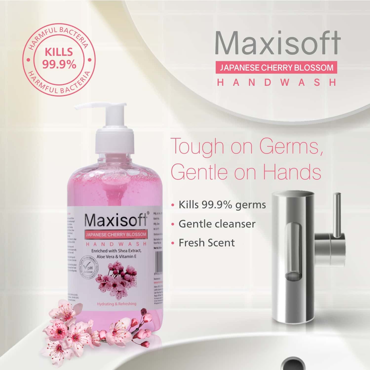 Buy MAXISOFT JAPANESE CHERRY BLOSSOM HAND WASH 500 ML Online & Get Upto