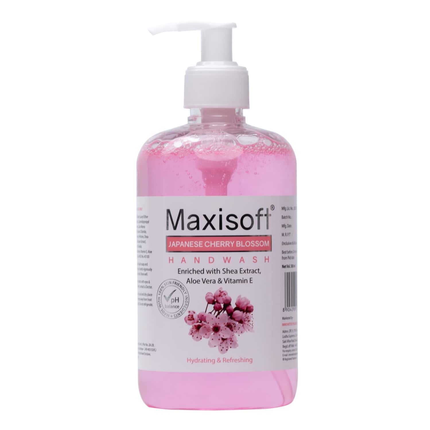 Maxisoft Hydrating & Refreshing Hand Wash | Japanese Cheery Blossom | 500 Ml