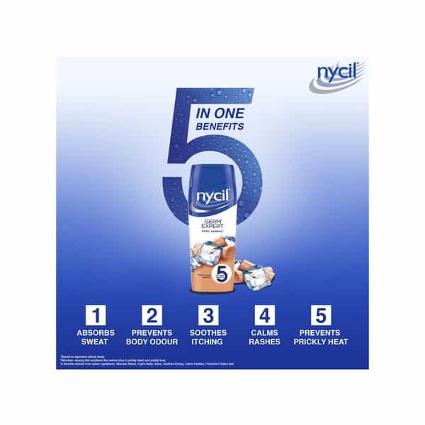 Nycil Cool Chandan With Sandalwood Fragrance Prickly Heat Powder - 20Gm