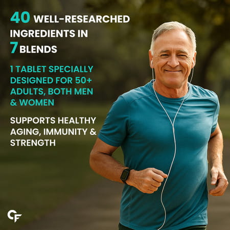 Carbamide Forte Multivitamin Tablet For Adult 50+ With Probiotic | Support Immunity - 60 Tabs