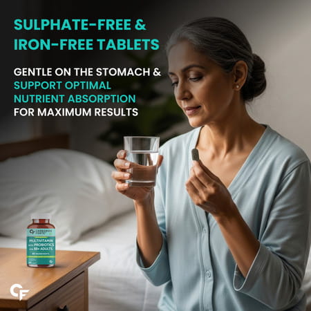 Carbamide Forte Multivitamin Tablet For Adult 50+ With Probiotic | Support Immunity - 60 Tabs