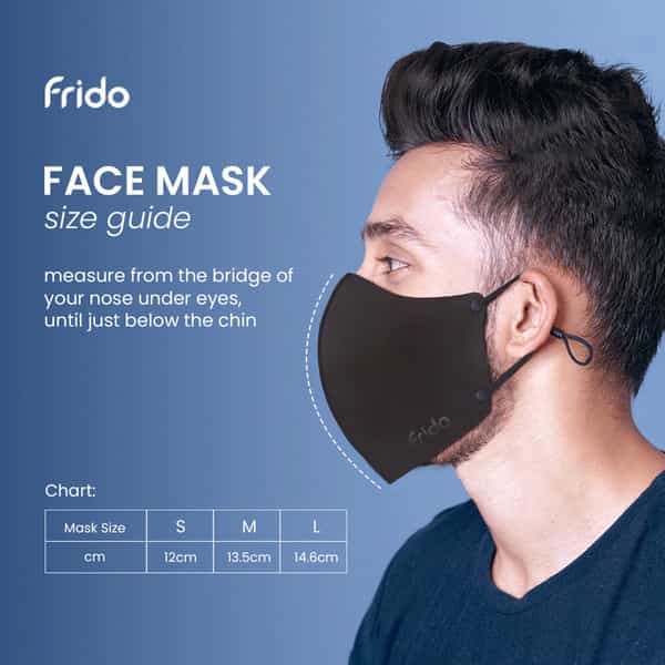Frido Ultimate Copper Treated Mask|Adjustable Ear Loop|Washable|Imported|Medium Size (Pack Of 4)