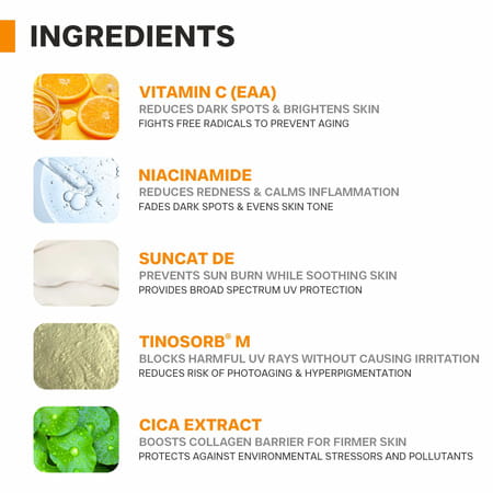 Dermatouch Sunscreen - Spf 50+ Pa++++ Niacinamide 2% Vitamin C Sunscreen For Glowing Skin | 50 G