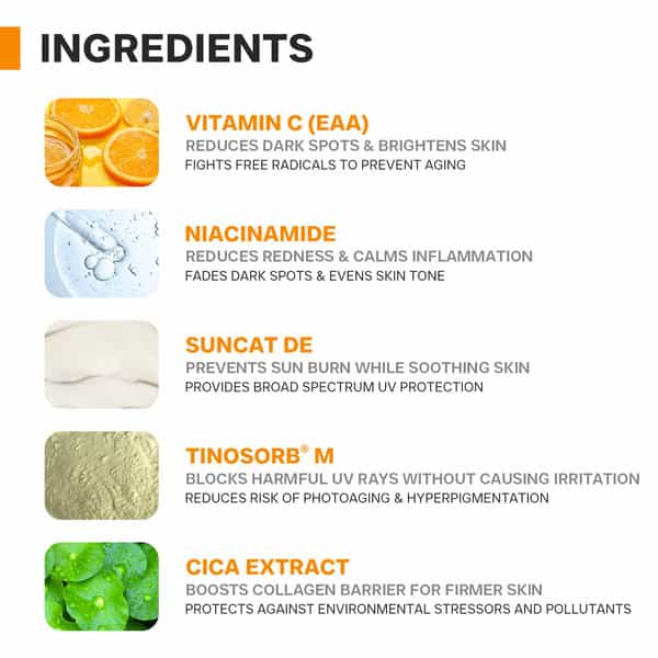 Dermatouch Sunscreen - Spf 50+ Pa++++ Niacinamide 2% Vitamin C Sunscreen For Glowing Skin | 50 G