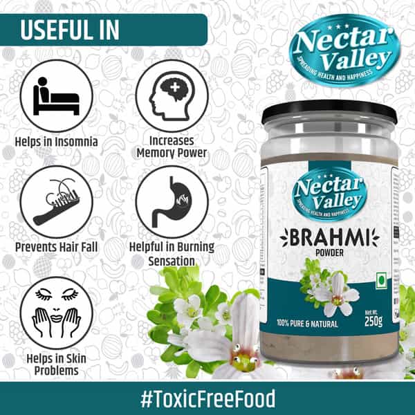 Nectar Valley Brahmi (Bacopa Monnieri) Powder | 100% Pure Natural Brahmi Powder - 250G