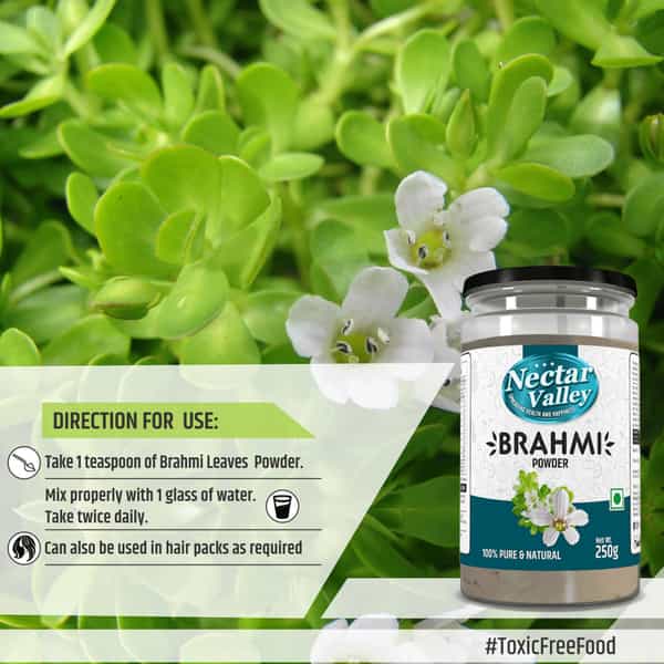 Nectar Valley Brahmi (Bacopa Monnieri) Powder | 100% Pure Natural Brahmi Powder - 250G