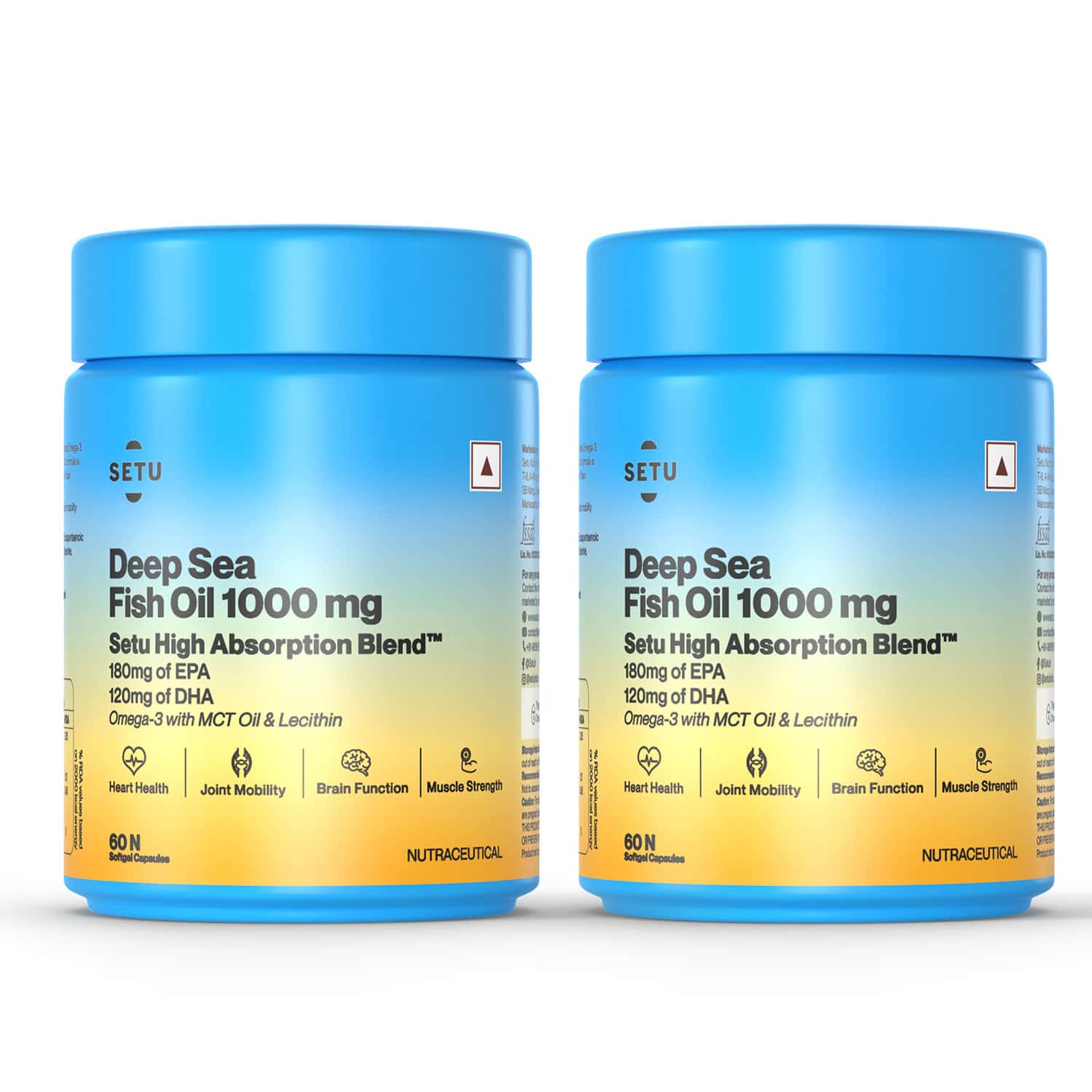 Setu Deep Sea Fish Oil Softgels Ultra-Pure Marine Sourced 1000 Mg Omega 3 (120 Softgel)