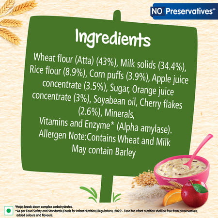 Nestle Cerelac Wheat Rice Mixed Fruit | No Preservatives | 10 To 24 Months | 300 Gm