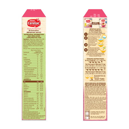 Nestle Cerelac Wheat Rice Mixed Fruit | No Preservatives | 10 To 24 Months | 300 Gm