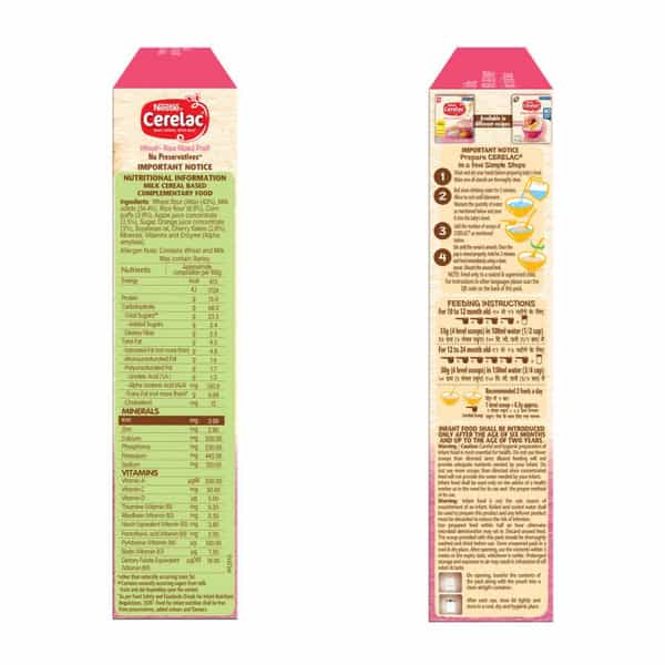Nestle Cerelac Wheat Rice Mixed Fruit | No Preservatives | 10 To 24 Months | 300 Gm
