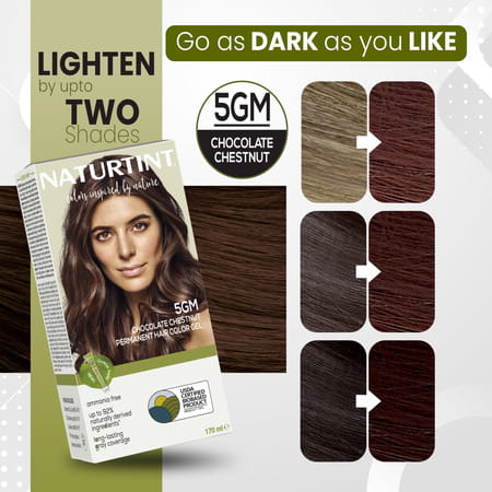 Naturtint Permanent Hair Colour 5gm Chocolate Chestnut 170ml Ammonia Free 92% Natural Ingredients