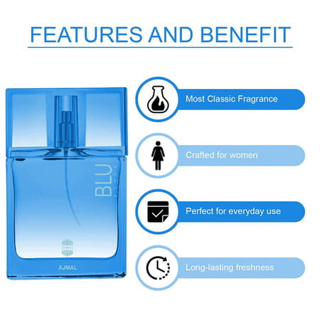Ajmal Amber Magic Edp 100ml Perfume For Men And Blu Femme Edp 50ml Perfume For Women