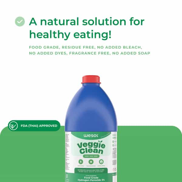 Wesol Food Grade Hydrogen Peroxide 3% Vegetable & Fruit Cleaner 1 Ltr