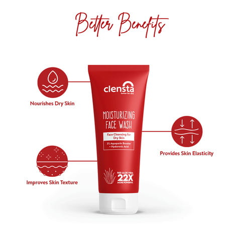 Clensta Red Aloe Vera Moisturizing Face Wash 100 Ml