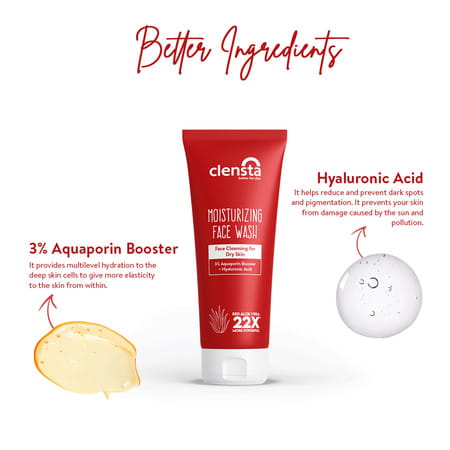 Clensta Red Aloe Vera Moisturizing Face Wash 100 Ml