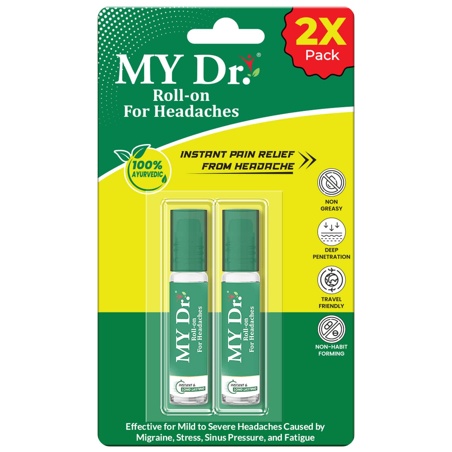 My Dr Headache Relief Roll-On | Pack Of 2