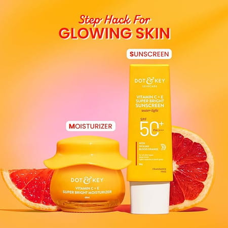 Dot & Key Vitamin C Daily Glow Essentials Combo - Sunscreen Spf50 Pa+++ 50g & Moisturizer 60g