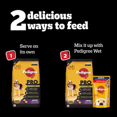 Pedigree Pro Adult Small Breed | 3 Kg Dry Dog Food | Vet Trusted Brand (9 Months Onwards)